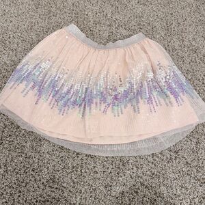 Girls Pink & Silver Sequin Skirt 6/7 NWOT